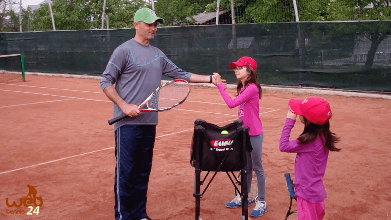 tennis lesson with daughters