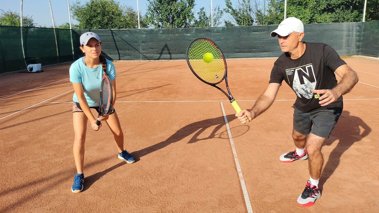 doubles tennis drills with AI ball machine