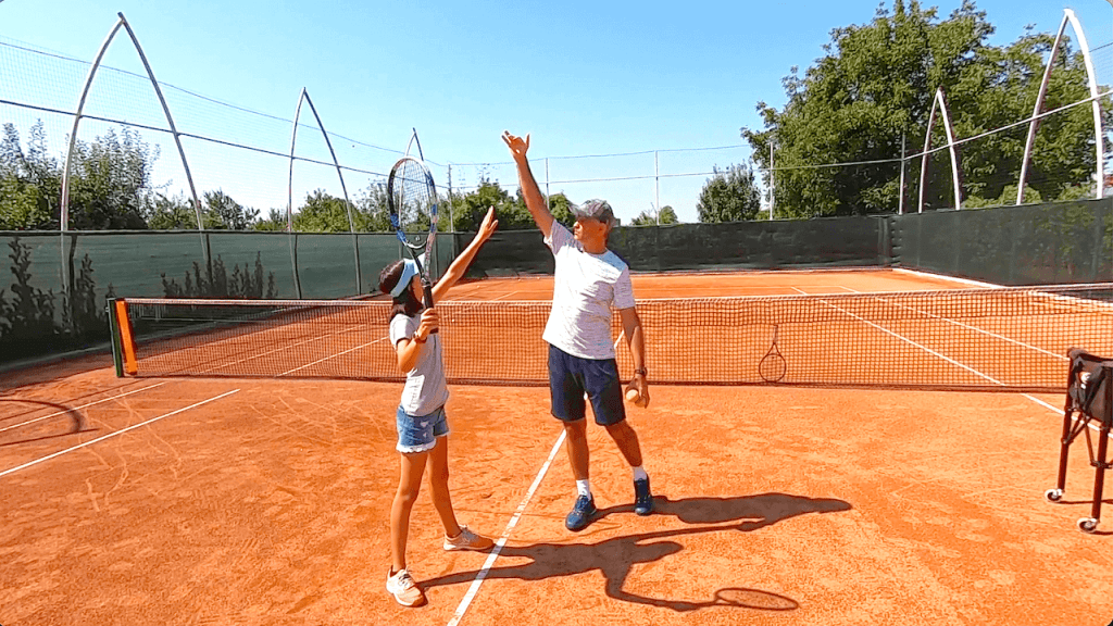 overhead tennis coaching lesson
