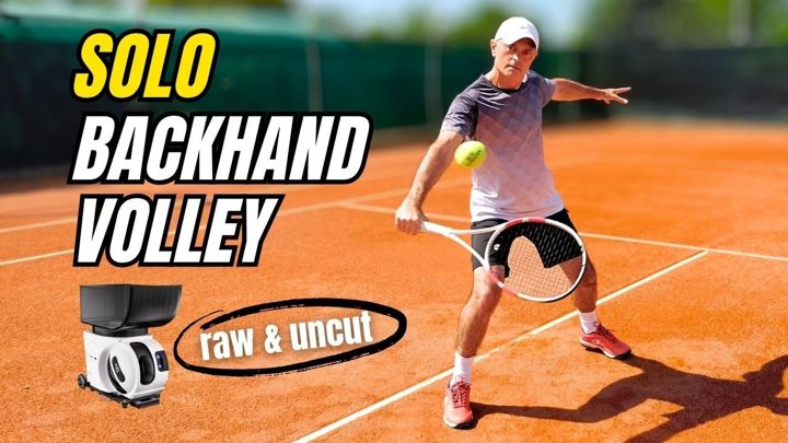 Backhand volley lesson with a ball machine